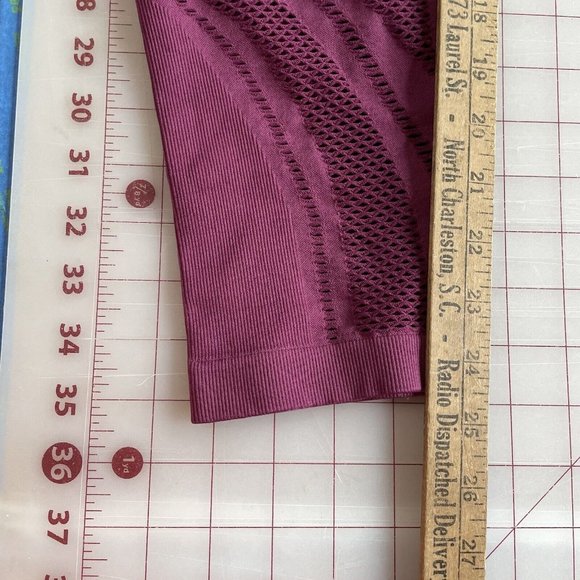 L'urv Leggings Womens  Medium Mauve Pink  High Rise Pull On Nylon Spandex - Picture 13 of 13